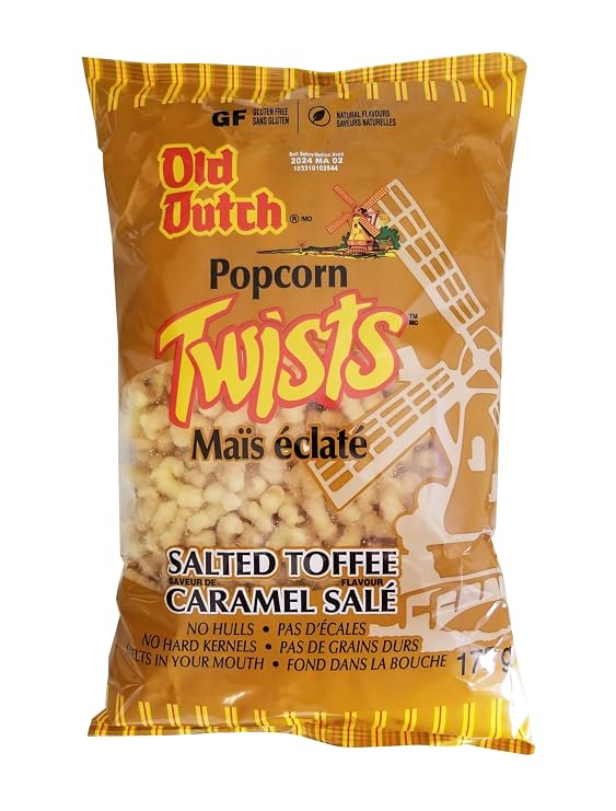 Old Dutch Popcorn Twists, Salted Toffee Flavored, 175g/6 oz