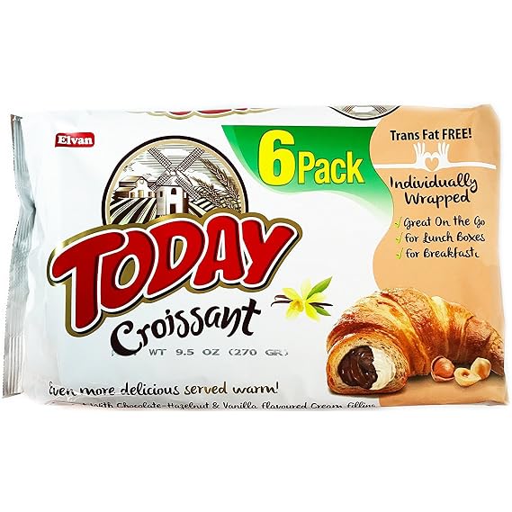 Today Soft Croissants, Trans Fat FREE (27% Chocolate and Hazelnut & Vanilla 6 Pack)