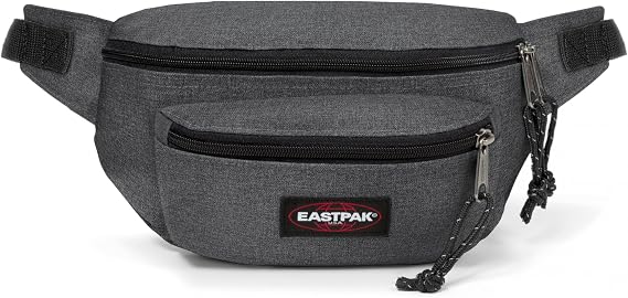 EASTPAK Doggy Bag 3L Waistpack with Front & Back Zip Pockets, Adjustable Belt, Lightweight & Vegan-Friendly, Black Denim