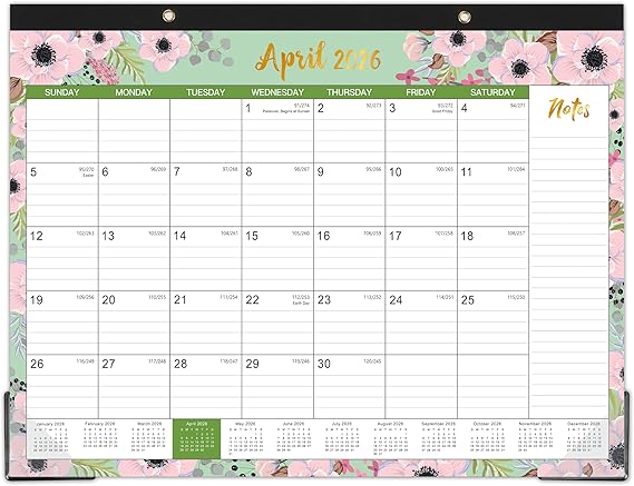 2026 Desk Calendar - Calendar 2026 from JAN 2026 - DEC 2026, 12 Months Calendar, 11.5 x 14.6, Ruled Blocks, Best Calendar for Planning