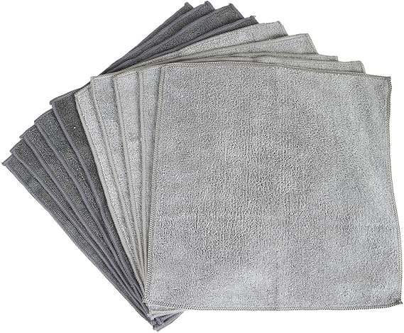 Sophisti-clean Microfiber Cleaning Cloths, Attract Dust Like a Magnet, Use Wet or Dry, Ultra Soft and Absorbent, Non-Abrasive, Streak Free, Reusable, Machine Wash, Gray, 10 Pack
