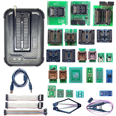 Xgecu TL866II Plus Upgraded Xgecu T48 Programmer 24 Adapter t48 eprom Programmer TL866-3G IC Bios AVR MCU SPI Nor NAND Flash EMMC Clip Socket