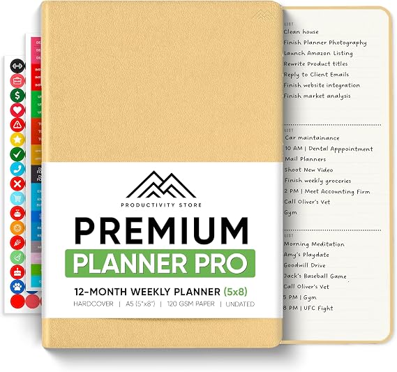 Undated, 2026 Planner, 5.8” x 8.3” - The #1 Productivity Planner to Achieve Your 2026 Goals - Planner 2026-2027 by PRODUCTIVITY STORE (A5, CREAM)