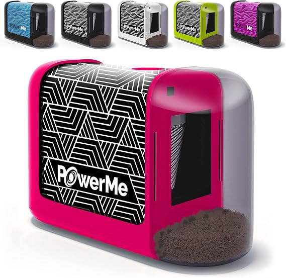 POWERME Electric Pencil Sharpener - Pencil Sharpener Battery Powered for Kids, School, Home, Office, Classroom, Artists Battery Operated Pencil Sharpener For Colored Pencils, Ideal For No. 2 (Pink)