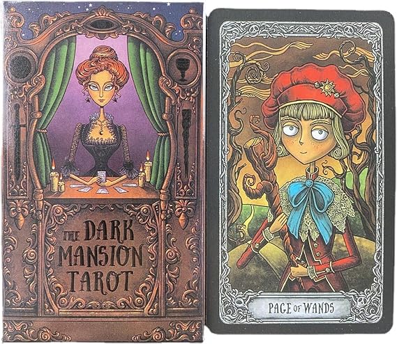The Dark Mansion Tarot Cards for Beginners, Clarification and Complement Readings Fortune Telling Game for Indoors Family Friends Party, Best Gift for Beginners