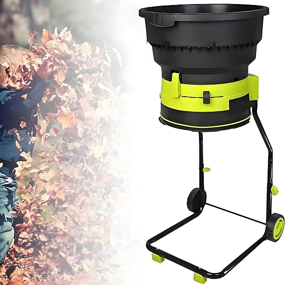 High-Power Electric Leaf Mulcher Shredder,2500w,8000rpm,Garden Industrial Electric Leaf Mulcher Shredder,Premium Garden Cleanup Composting Tool,54cm Wide Funne Powercord40m