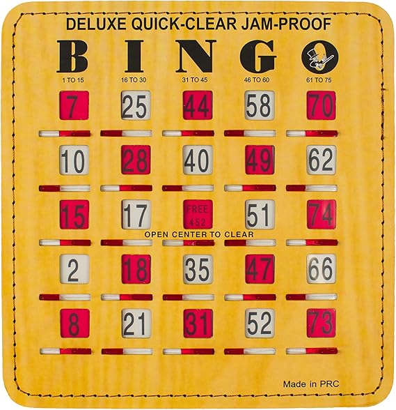 MR CHIPS Deluxe Quick Clear Bingo Shutter Card, 50 Count