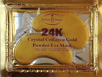 AICHUN BEAUTY 100 Pairs Crystal 24K Gold Powder Gel Collagen Eyes Masks Sheet Patch Anti Ageing Remove Bags Dark Circles & Puffiness Skin Care Anti Wrinkle Moisturising Hydrating