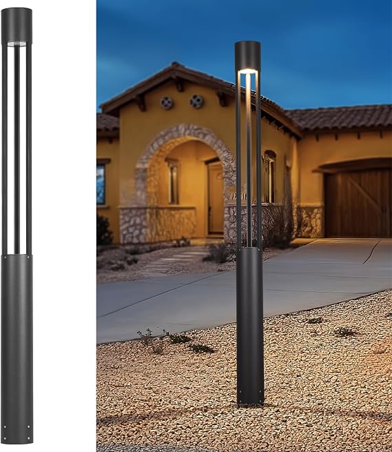 Outdoor Pathway Lights Wired, 78.7" Landscape Path Lights, AC100-240V LED Bollard Light, IP65 Waterproof Modern Landscape Lighting, Driveway Lighting for Garden Courtyard Commercial Walkway