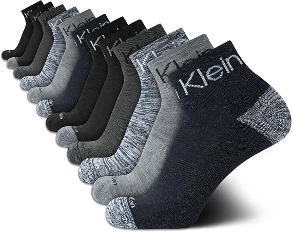 Calvin Klein Mens 12 Pack Quarter Cushioned Mini Crew Athletic Socks
