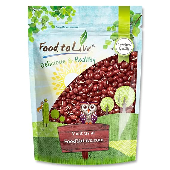 Food to Live - Adzuki Beans, 8 Ounces - Whole Dried Azuki Beans (Red Mung Beans), Raw, Vegan, Kosher, Sproutable, Bulk