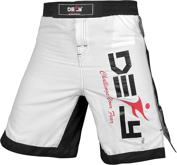 DEFY Xtreme MMA Fight Shorts UFC Cage Fight Grappling Muay Thai Kickboxing White