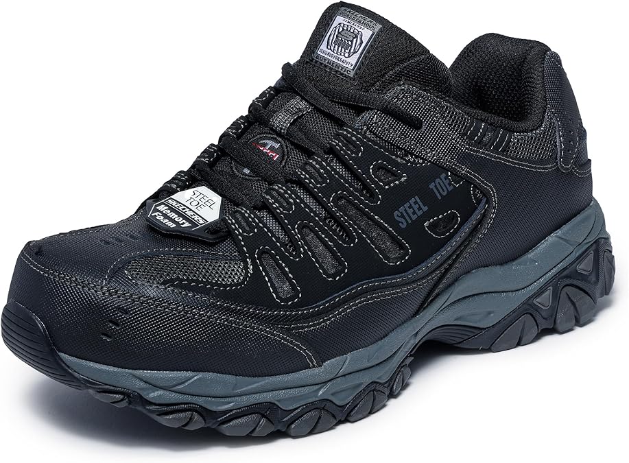 Skechers Mens Cankton Steel Toe Construction Shoe - Electrical Hazard Rated, Memory Foam