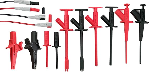 Extech TL831 Master Electrical Test Lead Kit | 10-piece industrial test lead kit, includes TL726 silicone leads and TL747 set, multimeter compatible, pouch