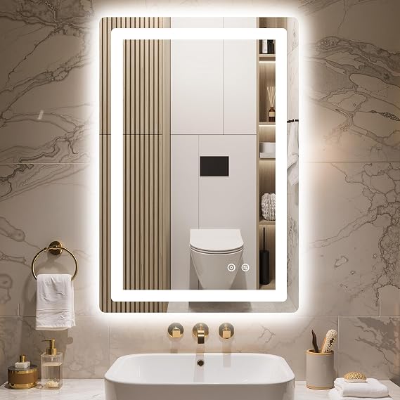 Delma 30x20 LED Bathroom Vanity Mirror with Lights, Anti-Fog, Dimmable