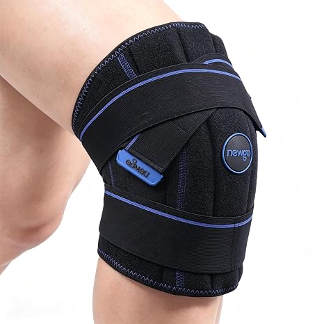 NEWGO Knee Ice Pack, 2-Hour Cold Therapy for Post-Surgery Relief | Reusable Wrap for Knee Replacement, Injuries, Swelling, and Post-surgery Recovery, Ideal for Sports Injuries