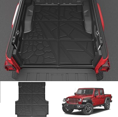 KARPAL Truck Bed Mat Fit for 2020-2025 Jeep Gladiator 5ft Bed, All-Weather TPE Cargo Bed Liner for Jeep Gladiator JT Accessories