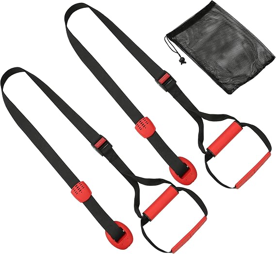 All-in-One Suspension Trainer Exercise Equipment Bundle,Exercise Whole Body | Bodyweight Fitness Resistance Trainer Kit with Pro Straps for Door Pull up,The durable training straps hold up to 400 pounds