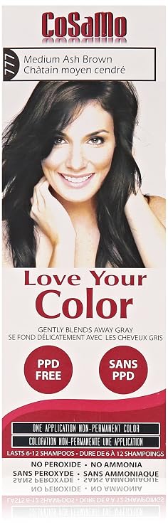 Cosamo Non Permanent Hair Color, Ash Brown, Medium