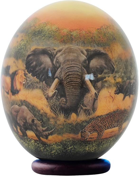Decoupage Ostrich Egg Yellow Big5