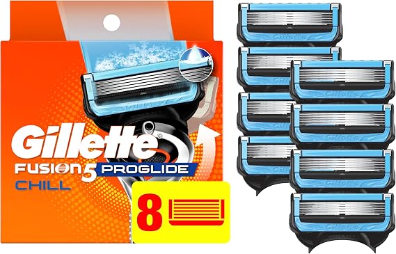 Gillette ProGlide Chill Jilet Yedekleri, Erkekler için, 8 Bıçak Yedekleri