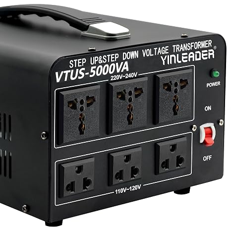 5000W Voltage Converter Transformer Step Up 110V-120V to 220V-240V | or Step Down 220V to 110V AC Power Converter w/US Standard Power cord,Circuit Breaker Protection