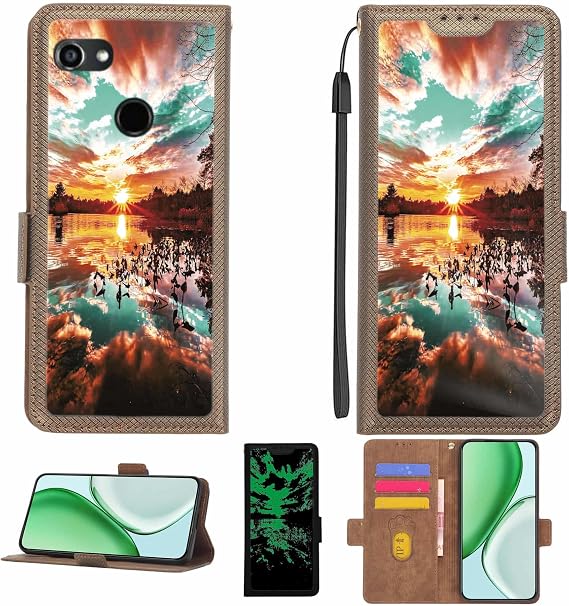 Aroepurt Case Compatible for KYOCERA GRATINA Phone Case Flip Cover [with Tempered Glass Screen Protector][RFID Blocking][Luminous Effect] LPT-FJ