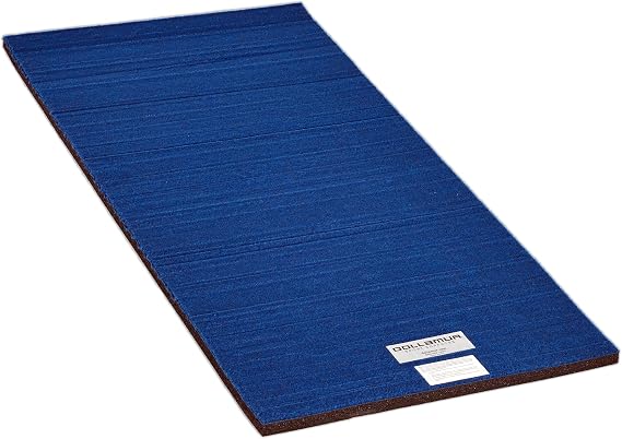 Dollamur 3'x6'x1-3/8" Gymnastics Mat, Blue, Carpeted Mat for Tumbling and Cheerleading