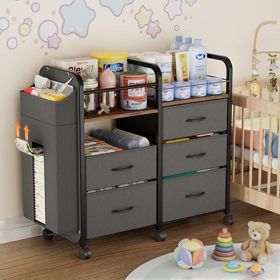 CODACE Baby Diaper Caddy Organizer Cart - Baby Organizers and Storage