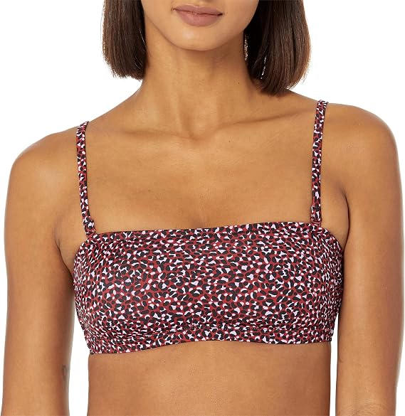Amazon Essentials Women's Bandeau Swim Top with Removable Straps