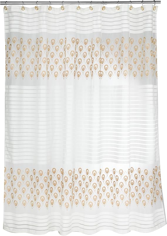 Popular Bath Shower Curtain, Seraphina Collection, 70" x 72", Ivory
