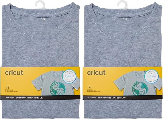 Cricut Mens Infusible Ink Blanks, Gray, Medium US (Pack of 2)