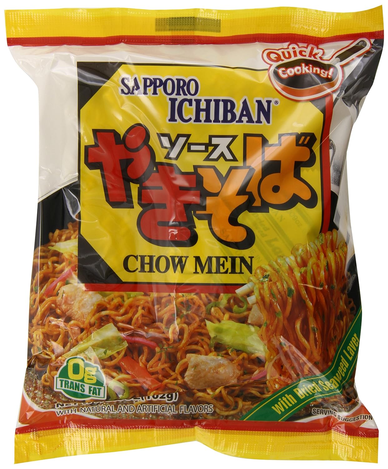 SProichi Sapporo Yakisoba Chow Mein Noodles, 3.60 Ounce Pack of 24