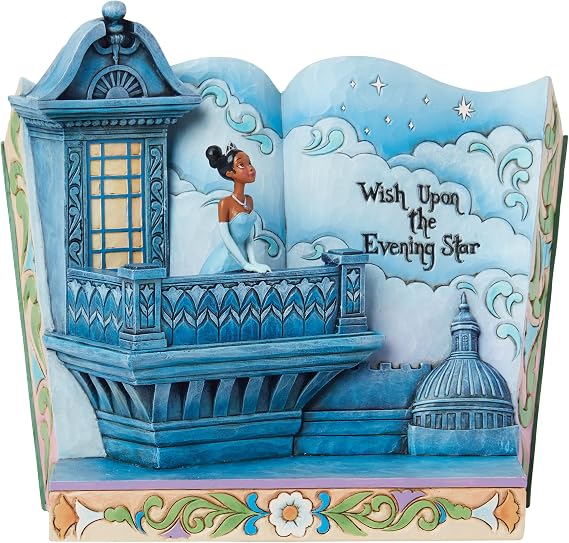 Enesco Jim Shore'dan Disney Gelenekleri Koleksiyonu Prenses ve Kurbağa Hikaye Kitabı Tiana Figürin- Taş Reçine El Boyalı Hazırlanmış Koleksiyon Disney Prenses Figürleri Ev Dekorasyonu Heykeli, 18,8 cm