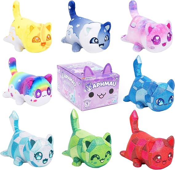 Aphmau MeeMeows Mystery Plush Litter 4 Pieces Cat Collectable Unpacking Anime Cartoon Cat