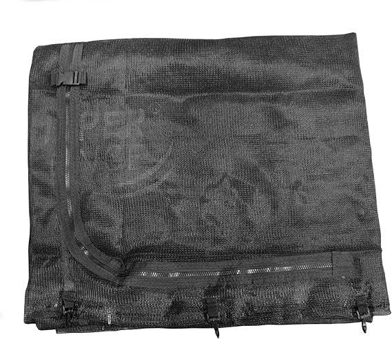 Machrus Upper Bounce Trampoline Replacement Net, Fits for ONLY Upper Bounce 10x17' Rectangle Frames, Using 10 Curved Poles with Top Ring Enclosure System - Installs Inside of Frame - NET ONLY