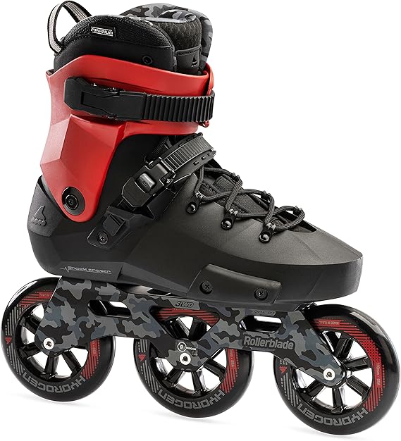 Rollerblade Twister 110 Unisex Adult Fitness Inline Skate, Black/Red, Urban Performance Inline Skates