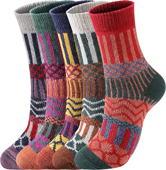 Wool Socks for Women - Womens Wool Socks Winter Socks for men Warm Thick Knit Wool Soft Vintage Casual Crew Socks