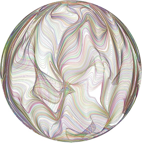 Bgraamiens Puzzle-Flowing Rainbow Lines-1000 Pieces Round Puzzle Color Challenge Jigsaw Puzzles for Adults