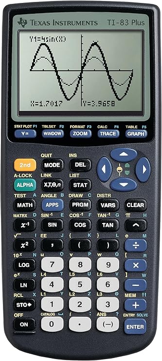 Texas Instruments TI-83 Plus Graphing Calculator, Gray, Standard