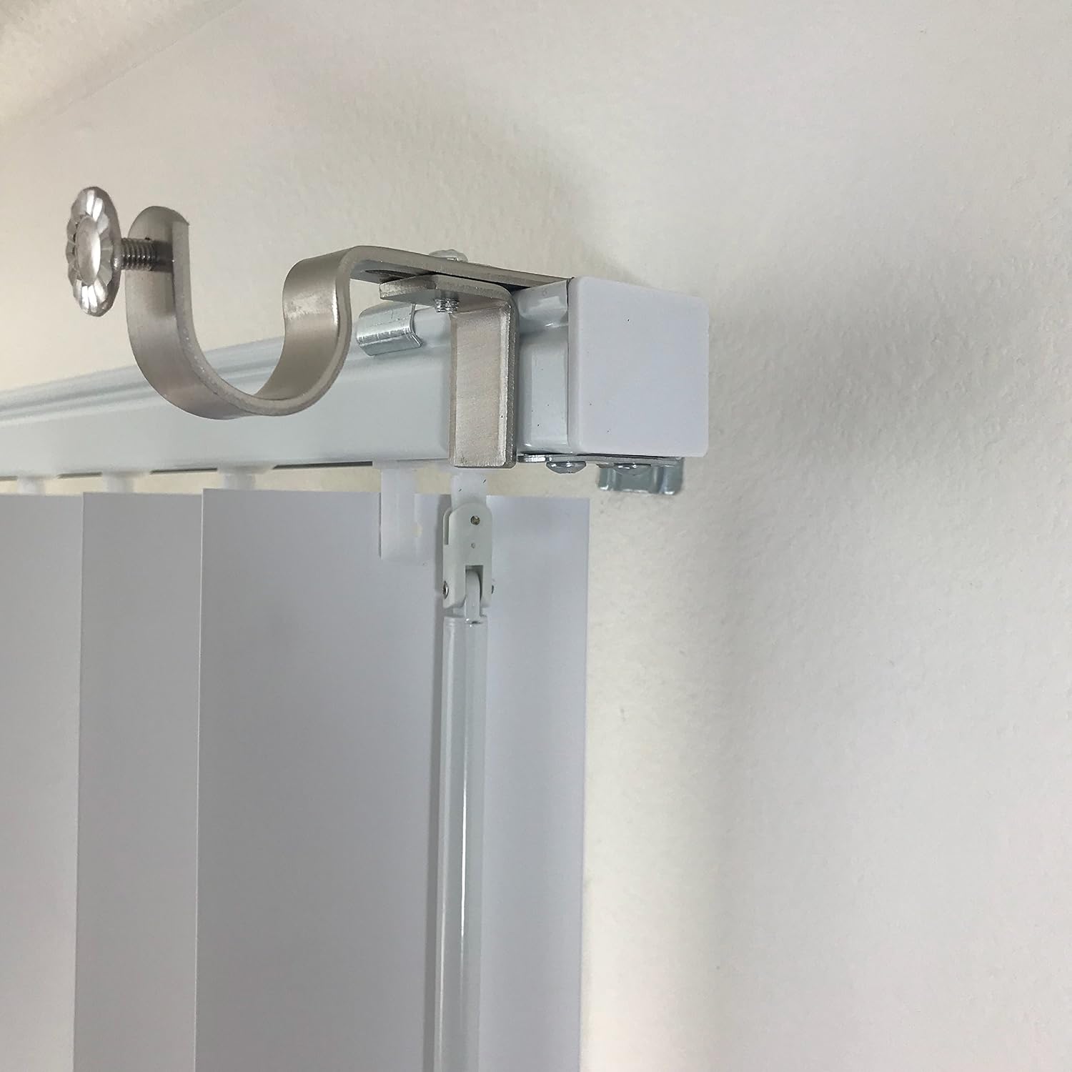 NONO Bracket - Outside Mounted Blinds Curtain Rod Bracket Attachment Satin Nickel