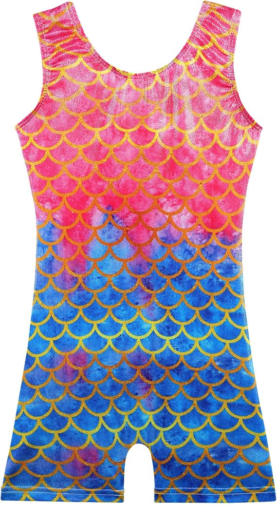 BAOHULU Sleeveless Gymnastics Leotards for Girls Print 2-11Y Tank Biketards