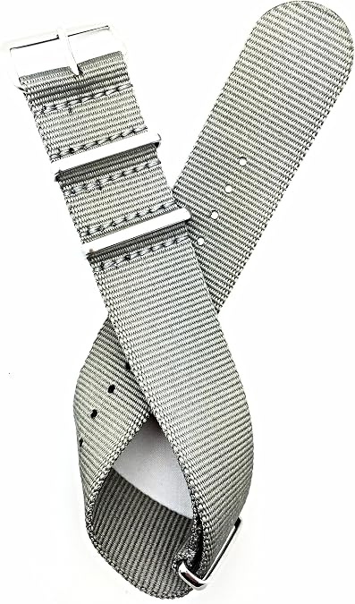 NewLife 24mm Gray Watchstrap Nylon, Fabric, Military Style Watch Band | Breathable Material
