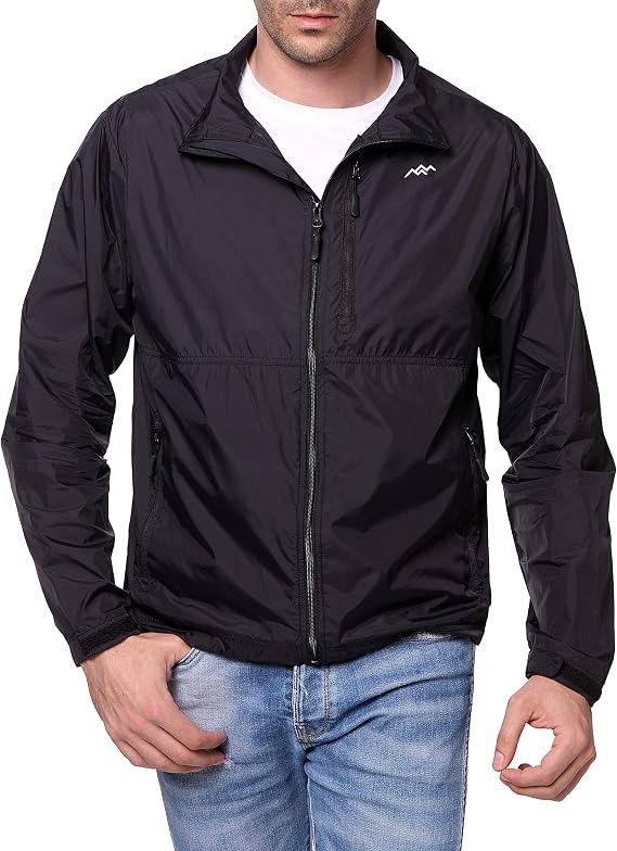 TRAILSIDE SUPPLY CO. Mens Windbreaker Jackets Lightweight Packable Jacket