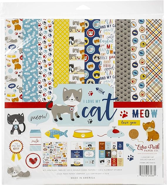 ECHO PARK PAPER COMPANY I LOVE MY CAT COLL 12X12 KIT, One Size