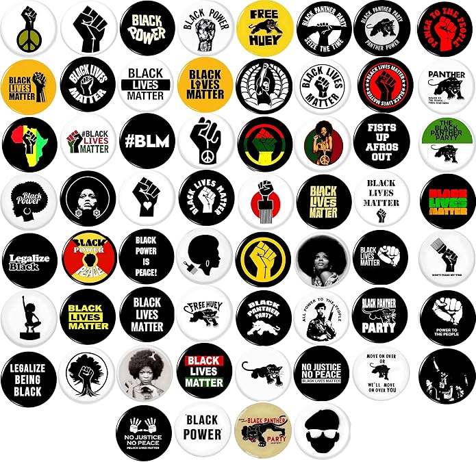 Black Power Set of 60 New 1" Inch (25mm) Pinback Buttons Badges Pins - Black Lives Matter
