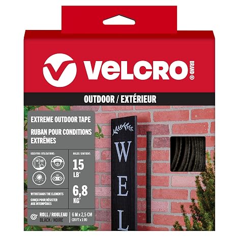 VELCRO Brand Extreme Outdoor Mounting Tape, Holds Up to 15 Lbs, 20ft Roll