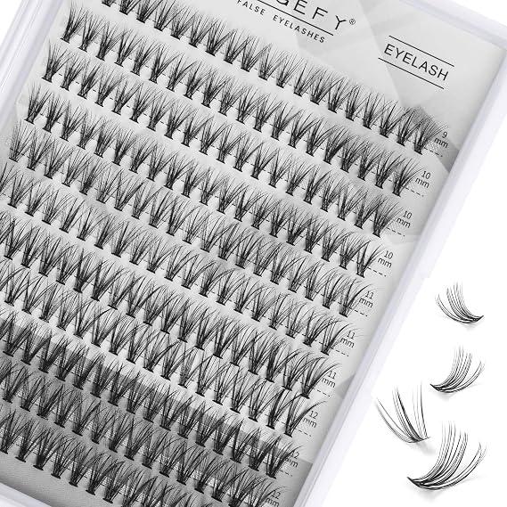 MAGEFY 220 pcs 20D Cluster Lashes 0.07C Lash Clusters 9-13mm Individual Lashes Volume Long DIY Eyelash Extension Reusable Eyelashes Mixed Length