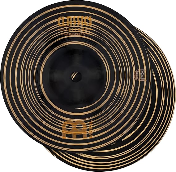 Meinl Cymbals Classics Custom Dark 8" Micro Stack Hats Cymbal For Drums, Pair MADE IN GERMANY