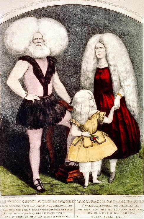 Vintage Reproduction Print Circus The Wonderful Albino Family